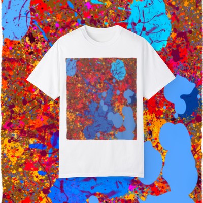 Paint Splatter 035 - Experimental Imagery - Unisex Garment-Dyed T-shirt