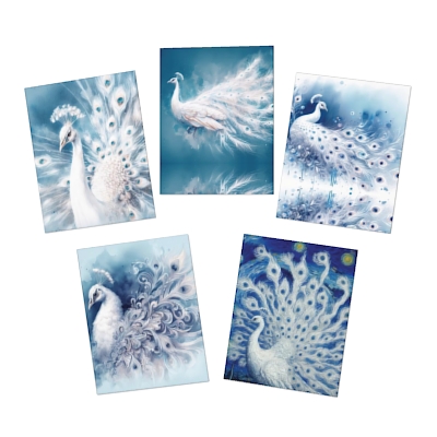 Thinking of You - Peacock Greeting Cards (5-Pack)