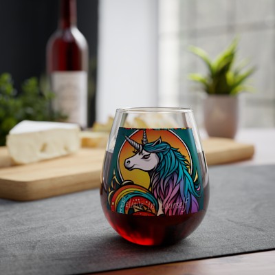 Believe in Yourself - Unicorn - Stemless Wine Glass