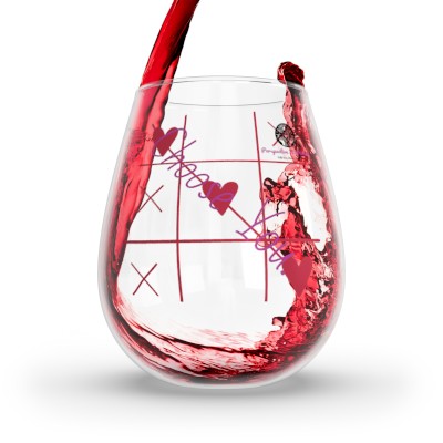 Choose You - TikTakToe - Stemless Wine Glass, 11.75oz