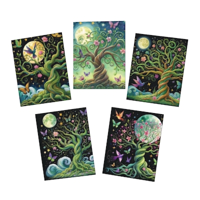 Elden Tree Multi-Design Greeting Cards (5-Pack)