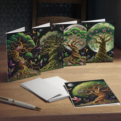 Midnight Forest Multi-Design Greeting Cards (5-Pack)