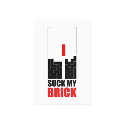 Suck My Brick White Postcard