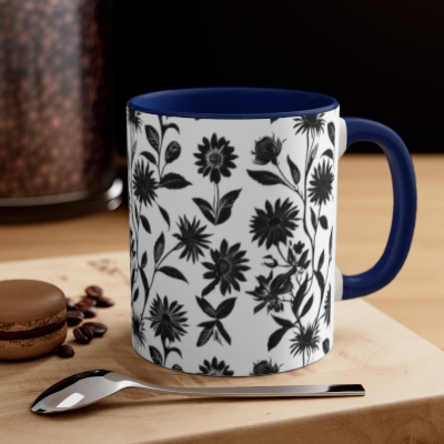 Majestic Black Corflower Coffee Mug, 11oz