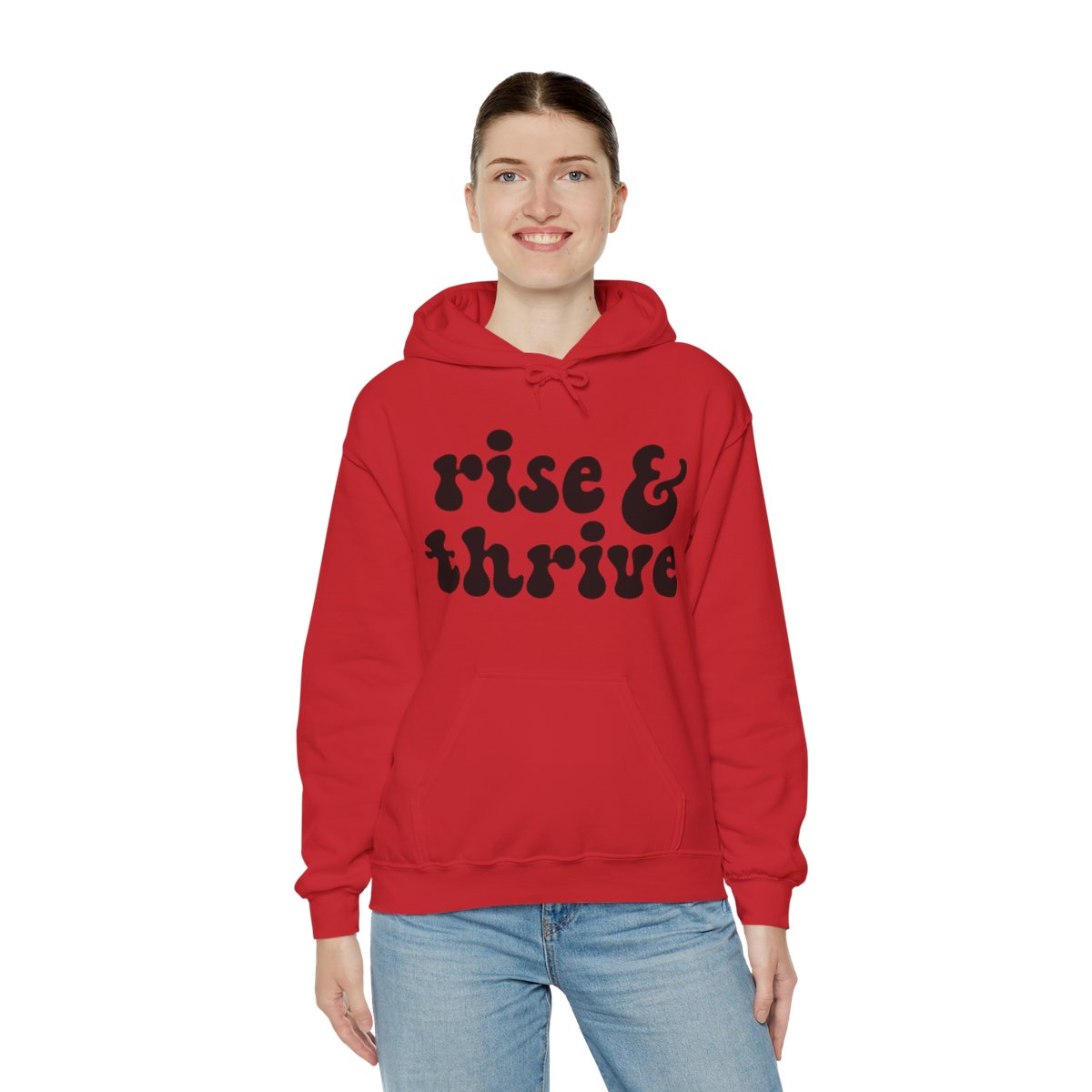 A colorful reminder to Rise and Thrive - Unisex Heavy Blend™ Hooded Sweatshirt product thumbnail image