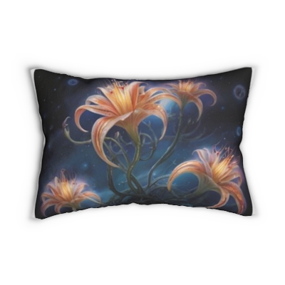 flower Spun Polyester Lumbar Pillow