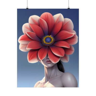 Matte Vertical Posters - flower and deep mind girl poster 