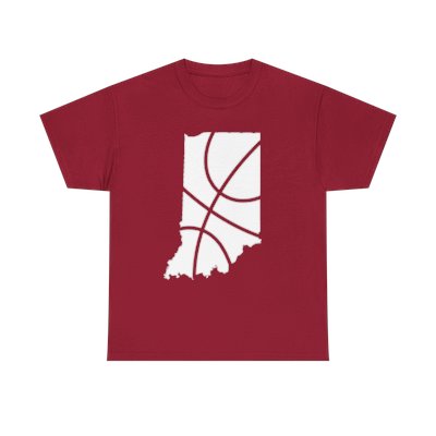 Basketball T-Shirt - State of Indiana - Unisex Heavy Cotton Tee - Several Colors Available