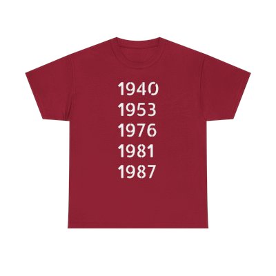 Indiana Basketball National Champions T-Shirt - Adult Unisex Heavy 100% Cotton Tee