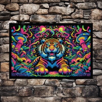 Psychedelic Tiger Poster
