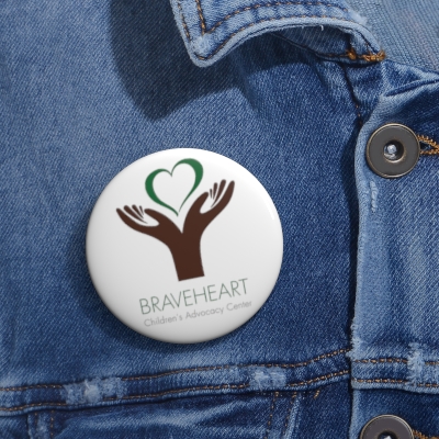 Braveheart Children's Advocacy Center Logo Custom Pin Buttons