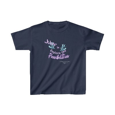 Jump in Explore the Possibilities - Kids Heavy Cotton™ Tee