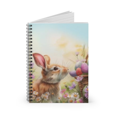 Spring Easter Rabbit Spiral Notebook - Ruled Line