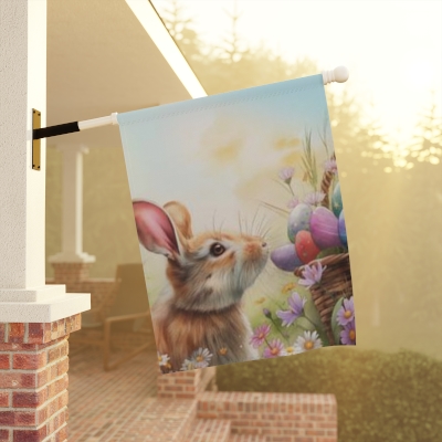 Spring Easter Rabbit Garden & House Banner