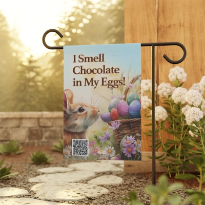 Book Promotion Banner for "I Smell Chocolate in My Eggs" - Spring Garden & House Banner