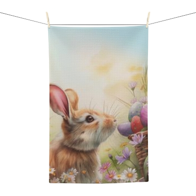 Spring Easter Rabbit Microfiber Tea Towel