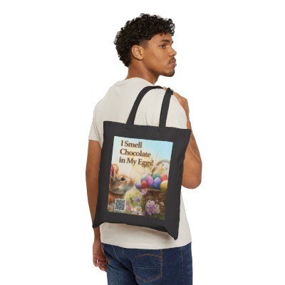 Book Promotion Tote Bag for "I Smell Chocolate in My Eggs" - Cotton Canvas Tote Bag