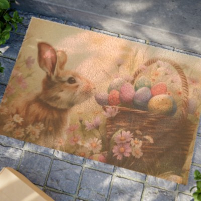 Spring Easter Rabbit Doormat