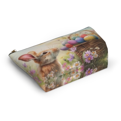 Spring Easter Rabbit Accessory Pouch w T-bottom