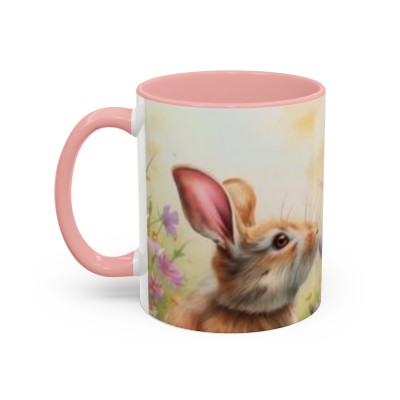 Spring Easter Rabbit Accent Coffee Mug, 11oz