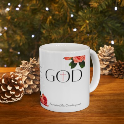 "Praise God" Rose Ceramic Mug - 11oz