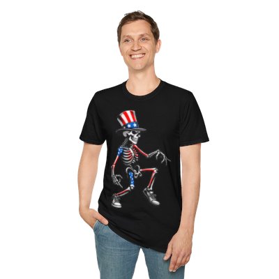 Happy 4th of July Skelett Unisex Softstyle T-Shirt