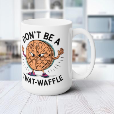 Sassy Ceramic Mug - 'Don't Be a Twatwaffle' - Dishwasher Safe, Microwaveable - Glossy Finish