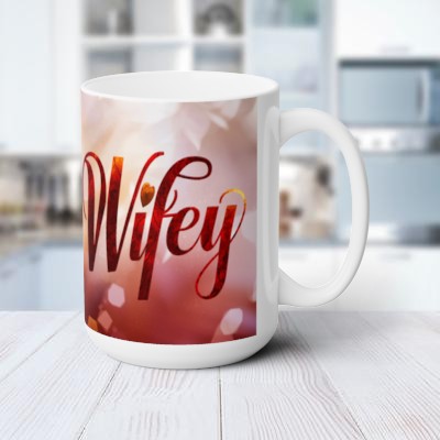 Gift For Wife | White Ceramic Coffee Mug - 15 oz, Lead and BPA-Free with C-Shaped Handle - Microwave and Dishwasher Safe - Glossy Ceramic Design