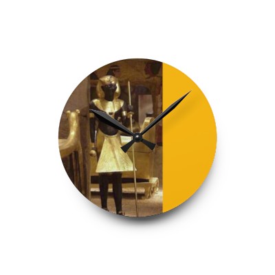 Golden Majesty: Pharaoh Tutankhamun's Legacy Captured in Canvas, Portrait, Acrylic Wall Clock