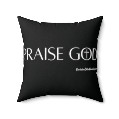"Praise God" Black Throw Pillow