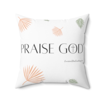 "Praise God" Palm Leaf Throw Pillow