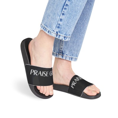 "Praise God" Women's Black Slide Sandals