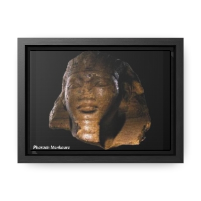Regal Splendor: Pharaoh Menkaure's Ancient Head Sculpture Portrait. Canvas Wraps, Horizontal Frame