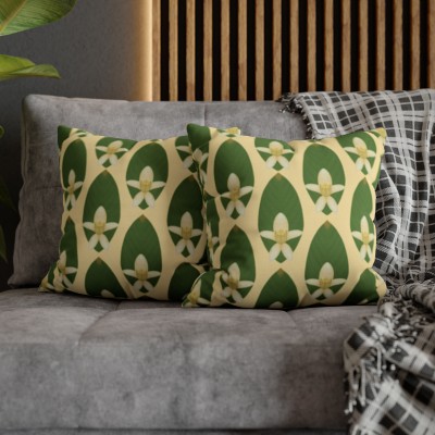 Abstract Lemon Flower & Leaf 1.0 - Spun Polyester Pillowcase