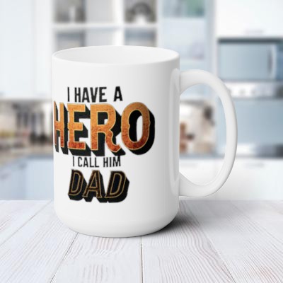 15 oz Dad Quote Mug - Lead and BPA-Free Ceramic with C-Shaped Handle
