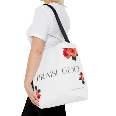 "Praise God" Rose Tote Bag 