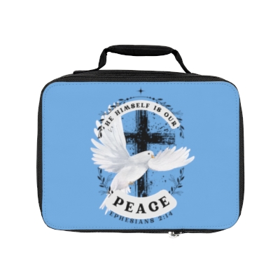 Blue He Himself is our Peace Ephesians 2:14 Scripture Verse Inspirational Christian Bible Cover/ Lunch Bag