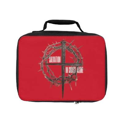 Red Salvation in Christ Alone Inspirational Christian Bible Cover/ Lunch Bag