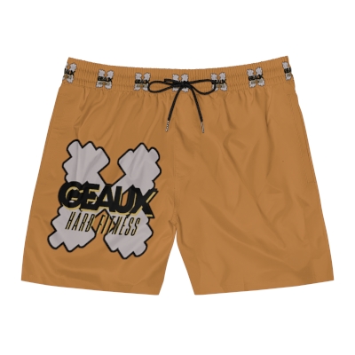 Light Brown Geaux Hard Men's Mid-Length Swim Shorts 