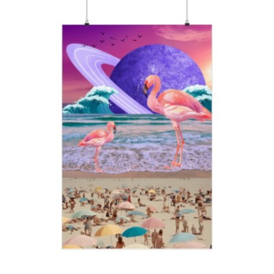 Day At The Beach Collage Poster