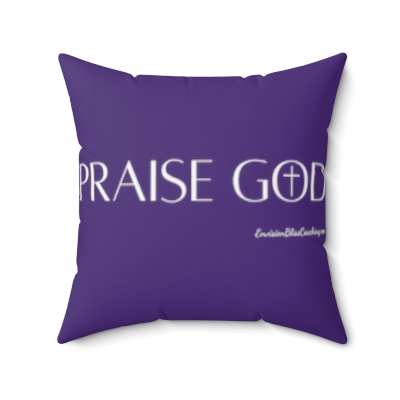 "Praise God" Purple Throw Pillow