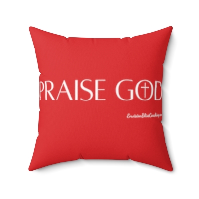 "Praise God" Red Throw Pillow