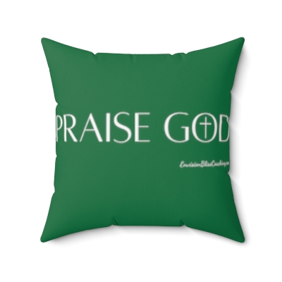 "Praise God" Green Throw Pillow