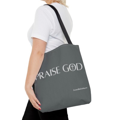 "Praise God" Grey Tote Bag 