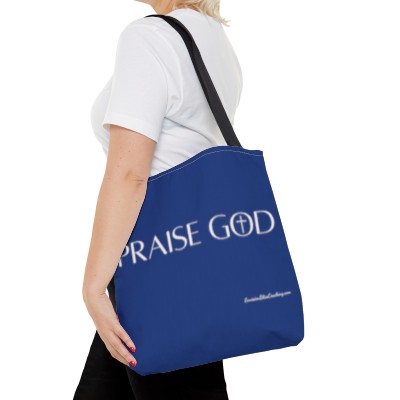 "Praise God" Blue Tote Bag 