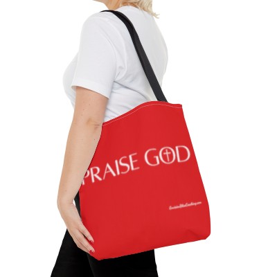 "Praise God" Red Tote Bag 