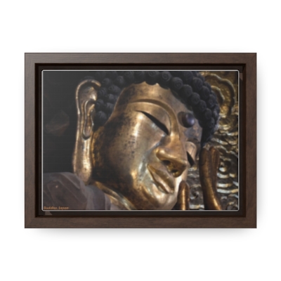 Golden Reverence: Buddha's Face Sculpture in Japan Honors African Heritage. Gallery Canvas Wraps, Horizontal Frame