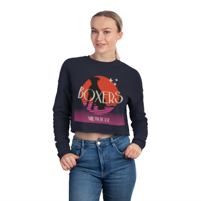 Retro Boxer Dog Women's Cropped Sweatshirt