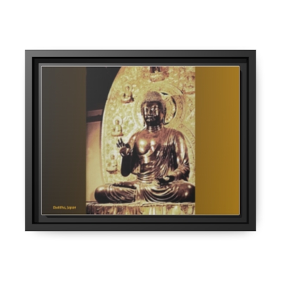 Ancient Marvel: Discover the Africoid Buddha Statue Enshrined in Japan's Historic Sanctuary. Matte Canvas, Black Frame