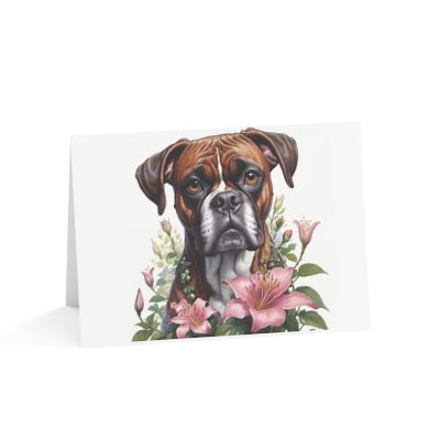 Boxer Lilies Blank Greeting Cards (1, 10, 30, and 50pcs)